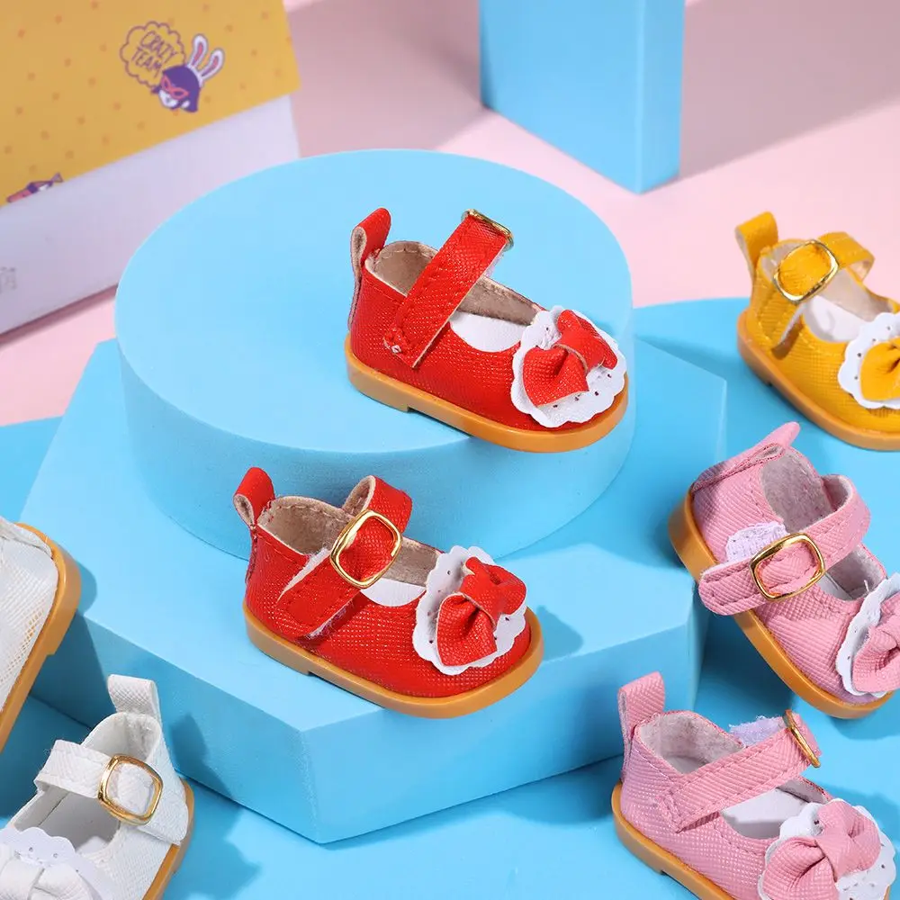 5.5cm Bow Decorate Doll Shoes Casual Shoes Bow PU Leather Shoes Fit For 14 Inches Doll 7-14 Years Old Gifts Doll Accessories