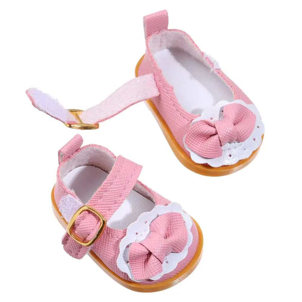 5.5cm Bow Decorate Doll Shoes Casual Shoes Bow PU Leather Shoes Fit For 14 Inches Doll 7-14 Years Old Gifts Doll Accessories
