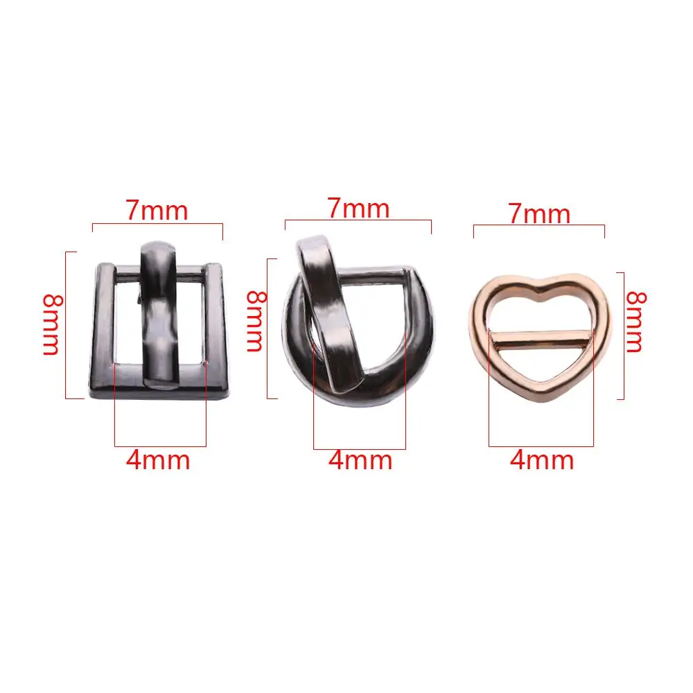 6PCS 7*8MM Mini Tri-glide Buckle Belt Buckle Doll Bag Buckles Ultra-small Diy Doll Buckle Shoes Clothes Accessories