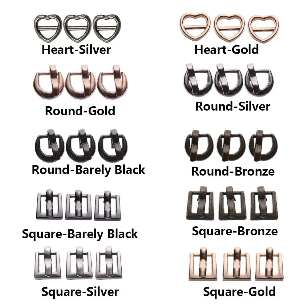 6PCS 7*8MM Mini Tri-glide Buckle Belt Buckle Doll Bag Buckles Ultra-small Diy Doll Buckle Shoes Clothes Accessories