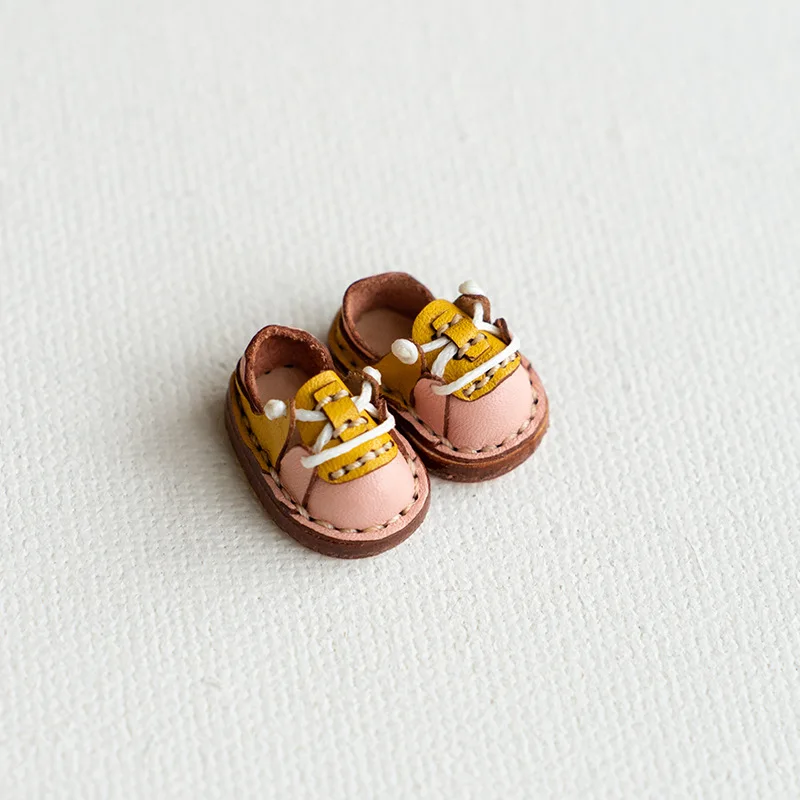 Handmade Color Matching Doll Shoes Fashion Holala Cowhide Flat Shoes For Boy, Obitsu11,Body9, Gsc, Ddf, Nendoroids, 1/12bjd Doll