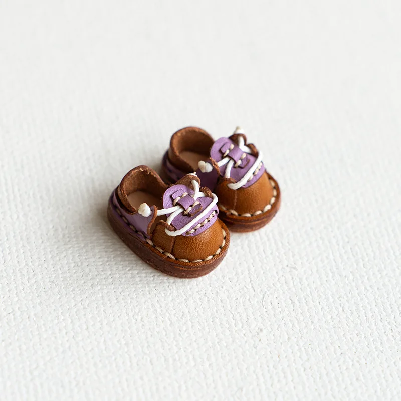 Handmade Color Matching Doll Shoes Fashion Holala Cowhide Flat Shoes For Boy, Obitsu11,Body9, Gsc, Ddf, Nendoroids, 1/12bjd Doll