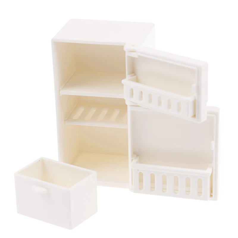 Dollhouse Miniature Fridge Cooking Bench Refrigerator Freezer Toys Kitchen Home Decoration Furniture Accessories
