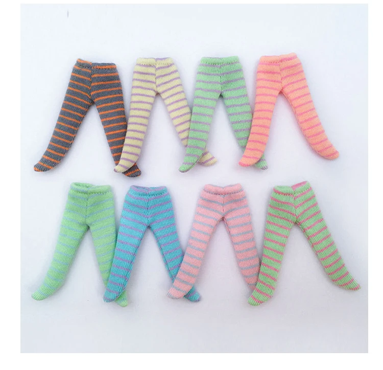 OB11 Doll Socks Cute High Waist Legging Stockings With striped Accessories For 11cm/ 4" OB11 Doll, Gsc, Molly, Dod doll Body