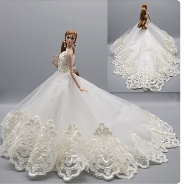 Doll Sequined Luxury Dresses Formal Wear Tutu Dress For 29CM Princess 1/6 Doll Bridal Tulle Candy Color Wedding Dresses Clothing