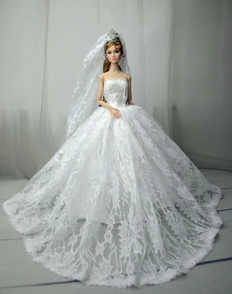 Doll Sequined Luxury Dresses Formal Wear Tutu Dress For 29CM Princess 1/6 Doll Bridal Tulle Candy Color Wedding Dresses Clothing