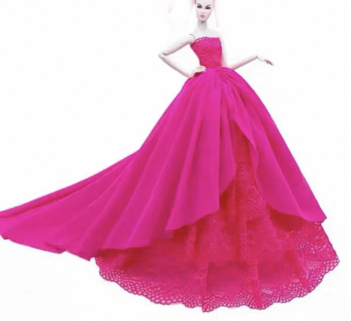 Doll Sequined Luxury Dresses Formal Wear Tutu Dress For 29CM Princess 1/6 Doll Bridal Tulle Candy Color Wedding Dresses Clothing