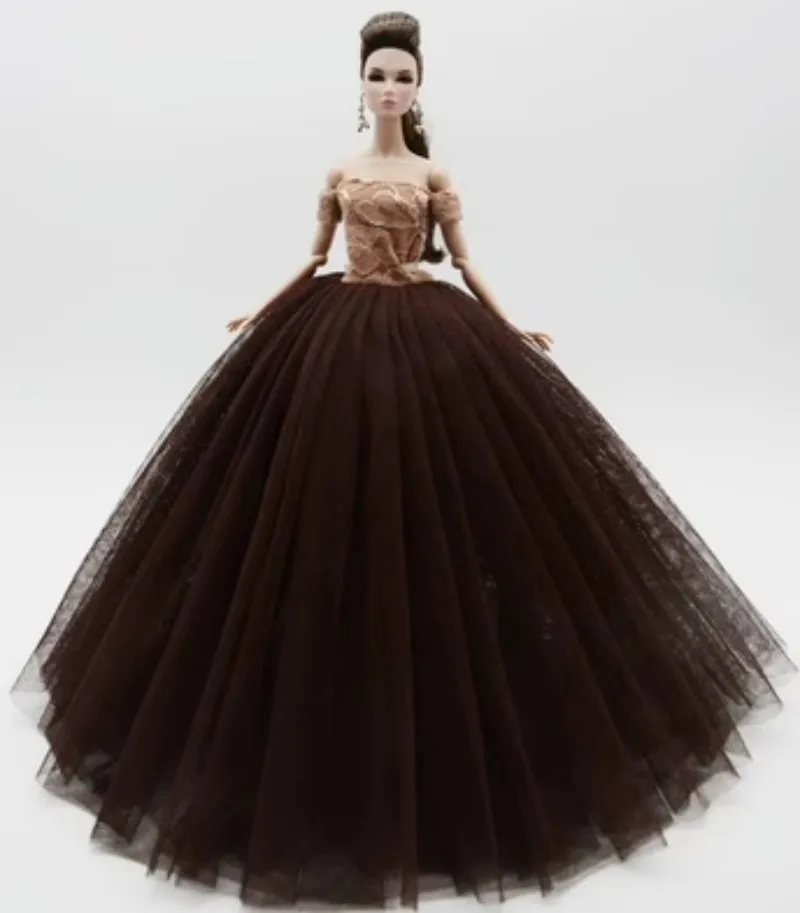 Doll Sequined Luxury Dresses Formal Wear Tutu Dress For 29CM Princess 1/6 Doll Bridal Tulle Candy Color Wedding Dresses Clothing