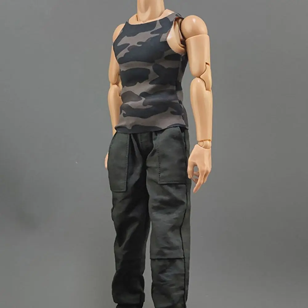 1/6 Miniature Soldier Trendy Clothing Round Neck T-shirt Male Hiking Casual Tank Bottom Female Sports Tops Soldier