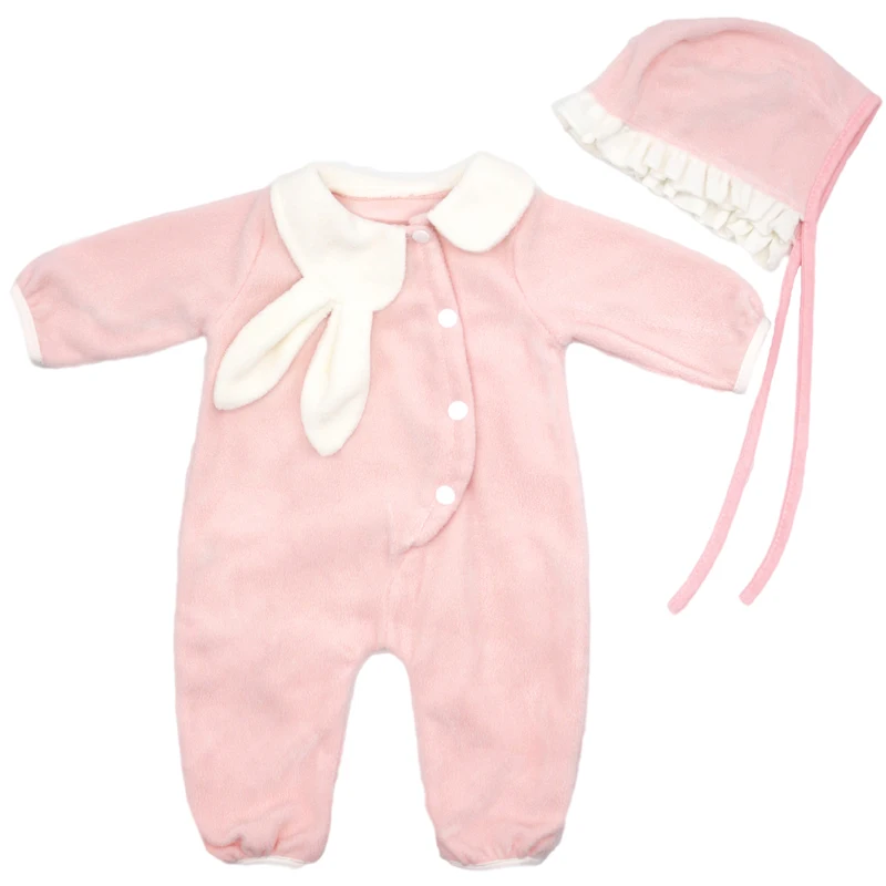 55cm Reborn Baby Doll Clothes Pink Cardigan Dress Cap 22" Doll Dress Skirt Toys Outfit