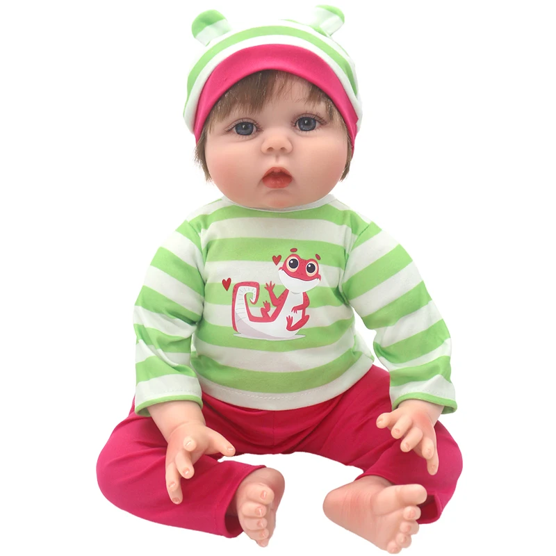 55cm Reborn Baby Doll Clothes Pink Cardigan Dress Cap 22" Doll Dress Skirt Toys Outfit