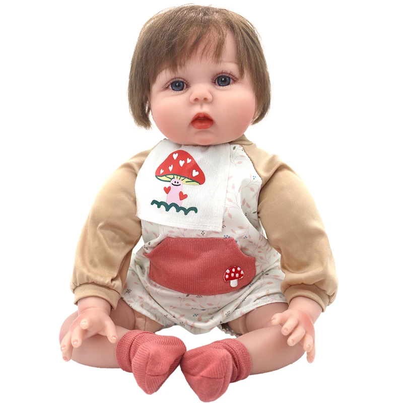 55cm Reborn Baby Doll Clothes Pink Cardigan Dress Cap 22" Doll Dress Skirt Toys Outfit