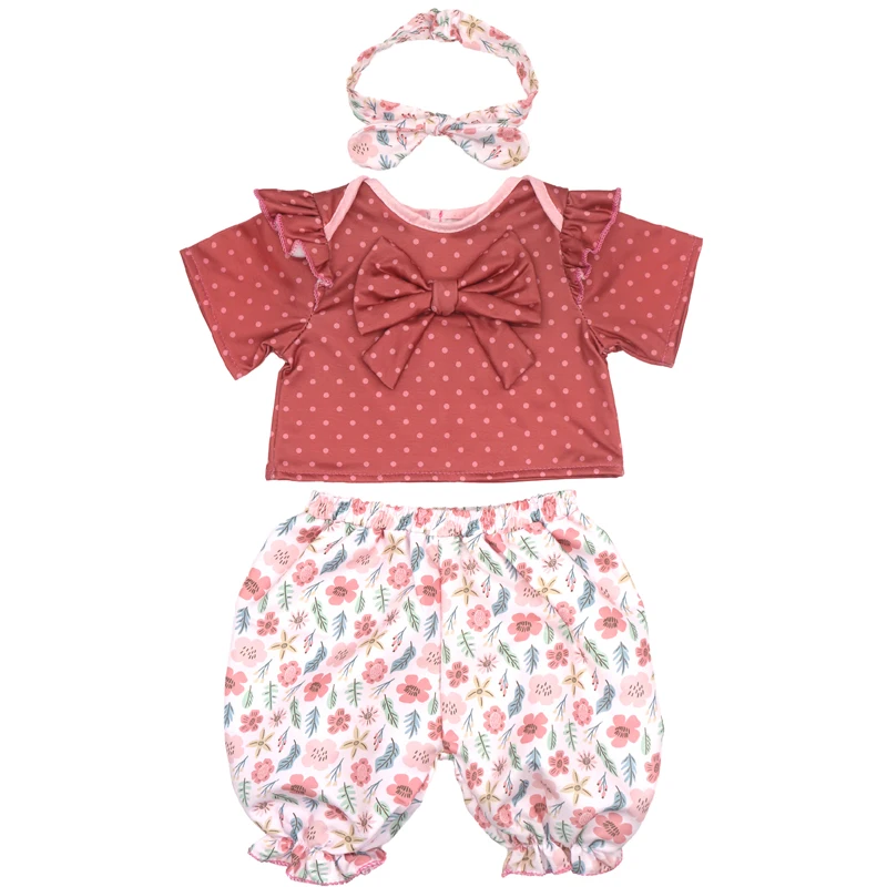 55cm Reborn Baby Doll Clothes Pink Cardigan Dress Cap 22" Doll Dress Skirt Toys Outfit