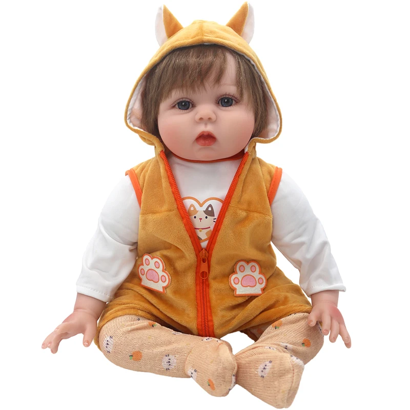 55cm Reborn Baby Doll Clothes Pink Cardigan Dress Cap 22" Doll Dress Skirt Toys Outfit