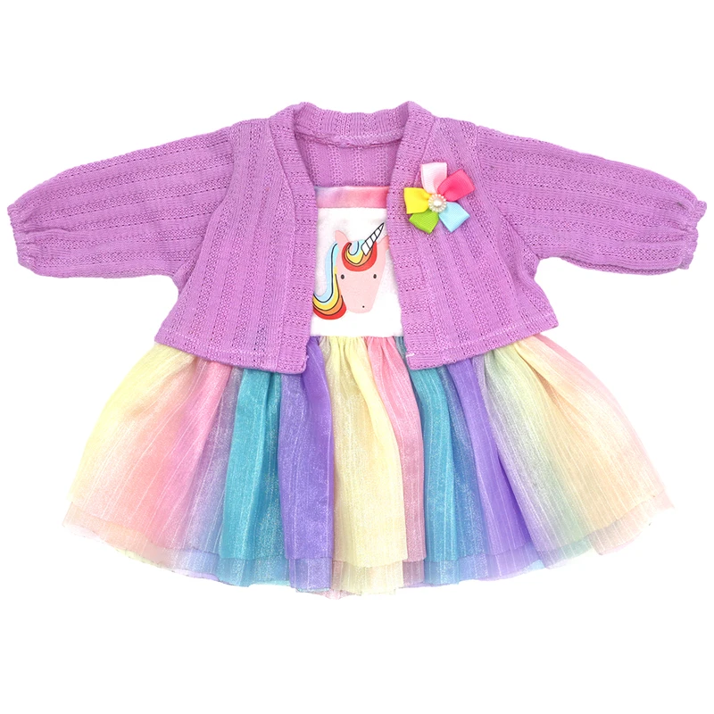 55cm Reborn Baby Doll Clothes Pink Cardigan Dress Cap 22" Doll Dress Skirt Toys Outfit