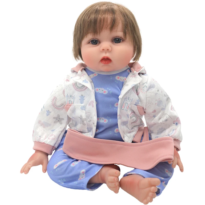 55cm Reborn Baby Doll Clothes Pink Cardigan Dress Cap 22" Doll Dress Skirt Toys Outfit