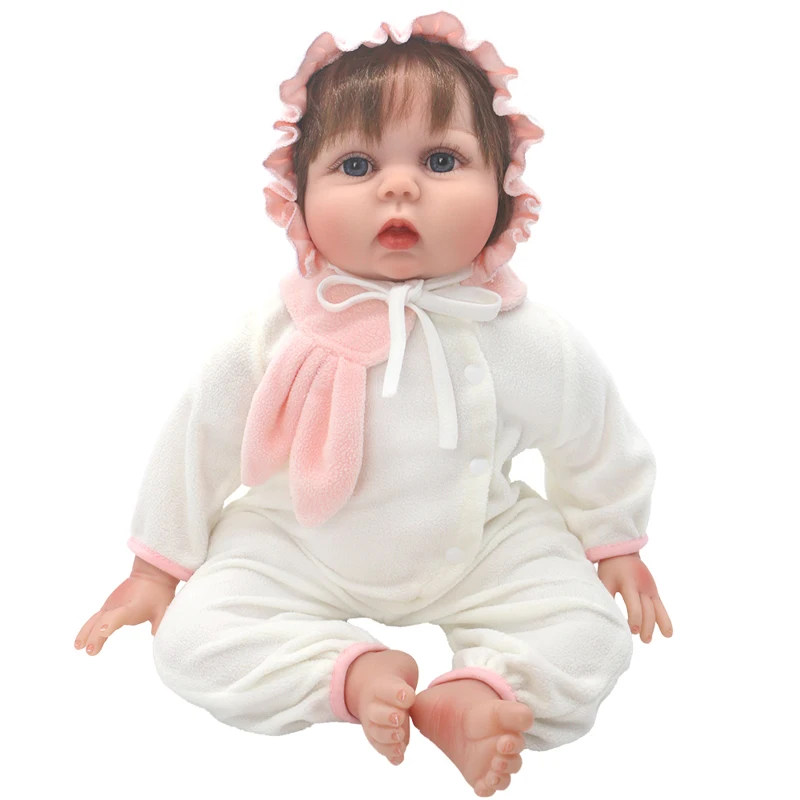 55cm Reborn Baby Doll Clothes Pink Cardigan Dress Cap 22" Doll Dress Skirt Toys Outfit