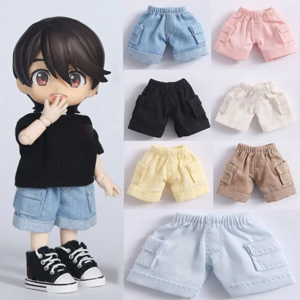 Fashion Doll Shorts For 1/11 OB11 Doll Mini Jeans Shorts Outfits Doll Clothes For 1/12 BJD Doll Casual Wear DIY Doll Accessories