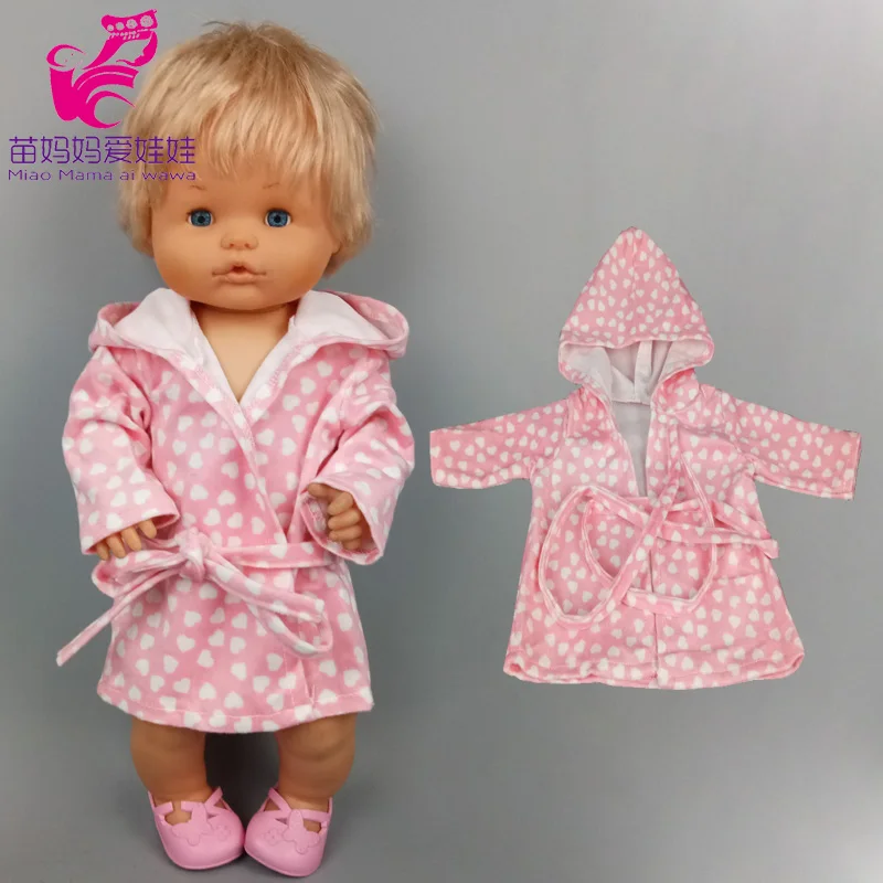 16 Inch Baby Doll Winter Dress with Hat for 38cm Nenuco Doll Clothes Ropa Y Su Hermanita Doll Red Fleece Dress
