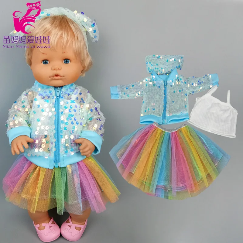 16 Inch Baby Doll Winter Dress with Hat for 38cm Nenuco Doll Clothes Ropa Y Su Hermanita Doll Red Fleece Dress