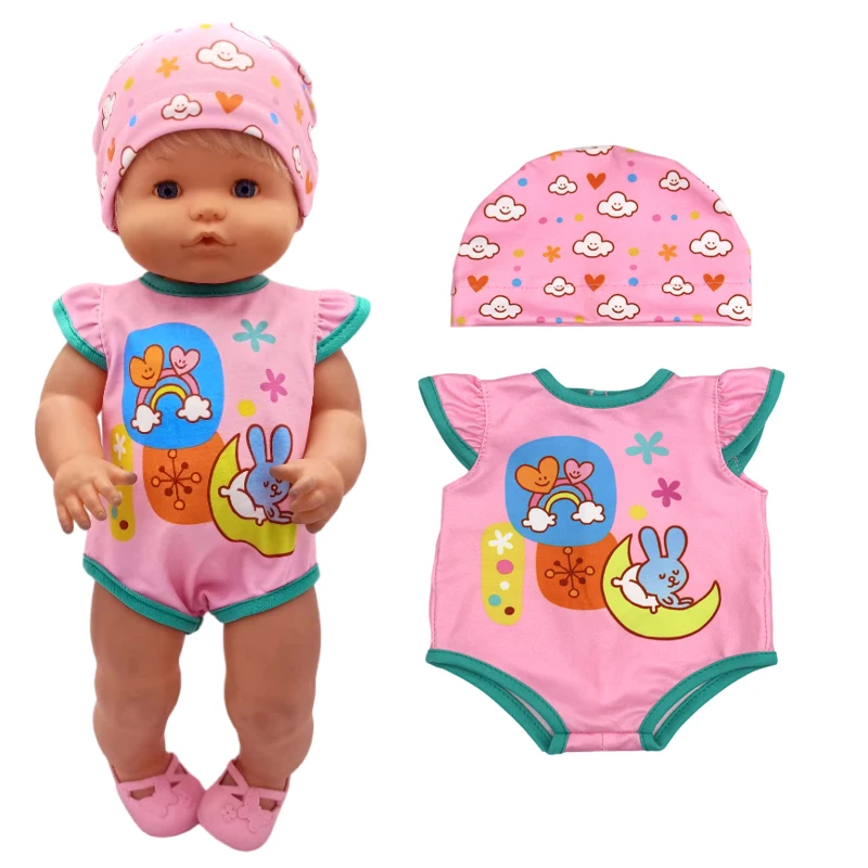 16 Inch Baby Doll Winter Dress with Hat for 38cm Nenuco Doll Clothes Ropa Y Su Hermanita Doll Red Fleece Dress