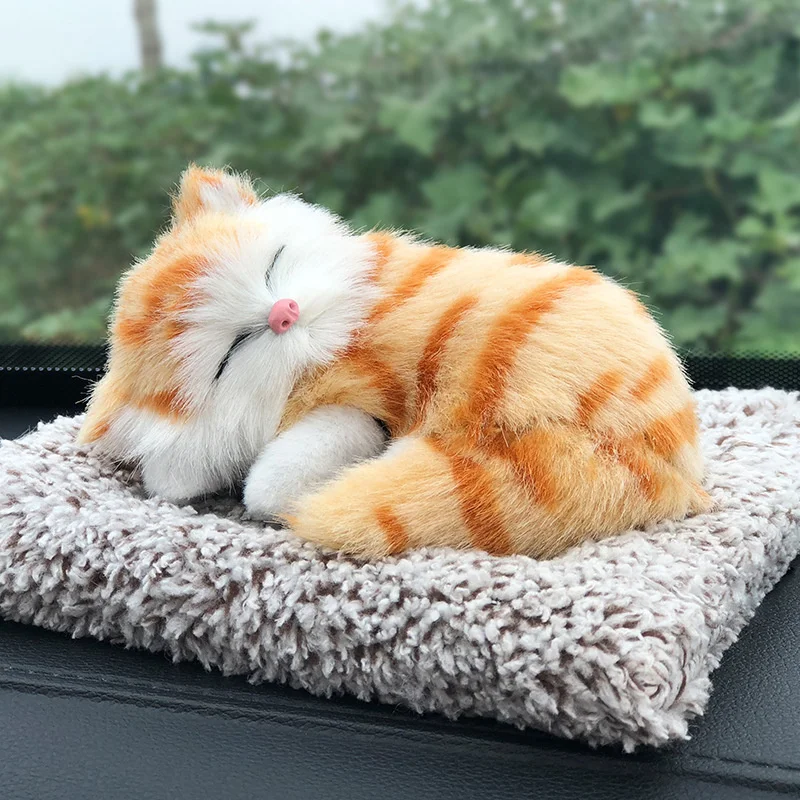 Simulation Puppy Doll Toys Car Ornament Realistic Sleeping Dog Plush Doll Pad Activated Charcoal Homes Doll Decoration Accessory