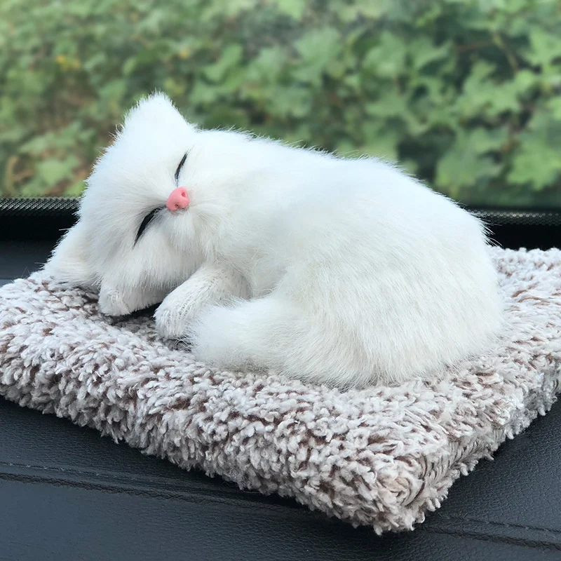 Simulation Puppy Doll Toys Car Ornament Realistic Sleeping Dog Plush Doll Pad Activated Charcoal Homes Doll Decoration Accessory