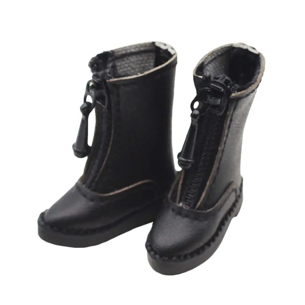 Obitsu11 Shoes Fashion Leather Boots Spike Toe Handmade Cowhide Dolls Shoes for 1/11 OB11 GSCbody9 Dolls Accessories Kids Toys