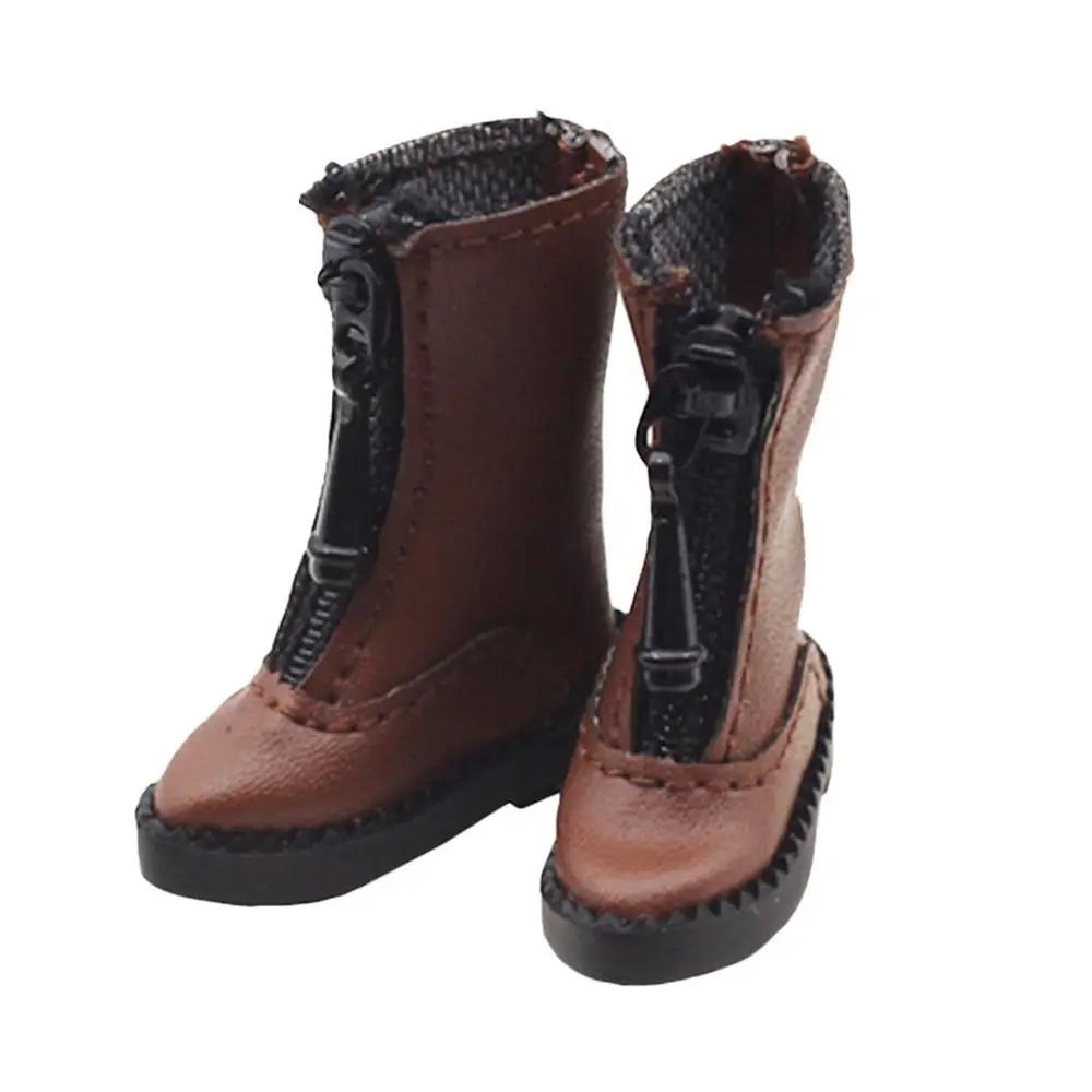 Obitsu11 Shoes Fashion Leather Boots Spike Toe Handmade Cowhide Dolls Shoes for 1/11 OB11 GSCbody9 Dolls Accessories Kids Toys