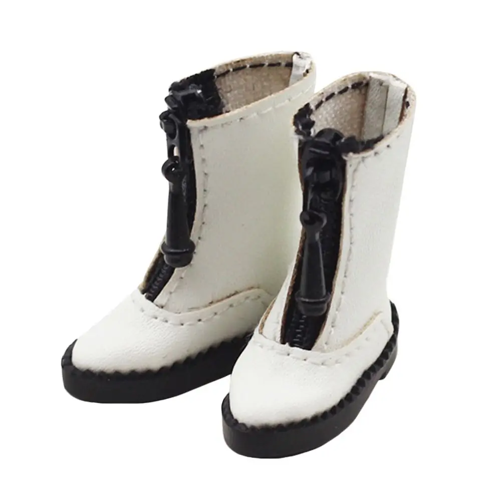 Obitsu11 Shoes Fashion Leather Boots Spike Toe Handmade Cowhide Dolls Shoes for 1/11 OB11 GSCbody9 Dolls Accessories Kids Toys