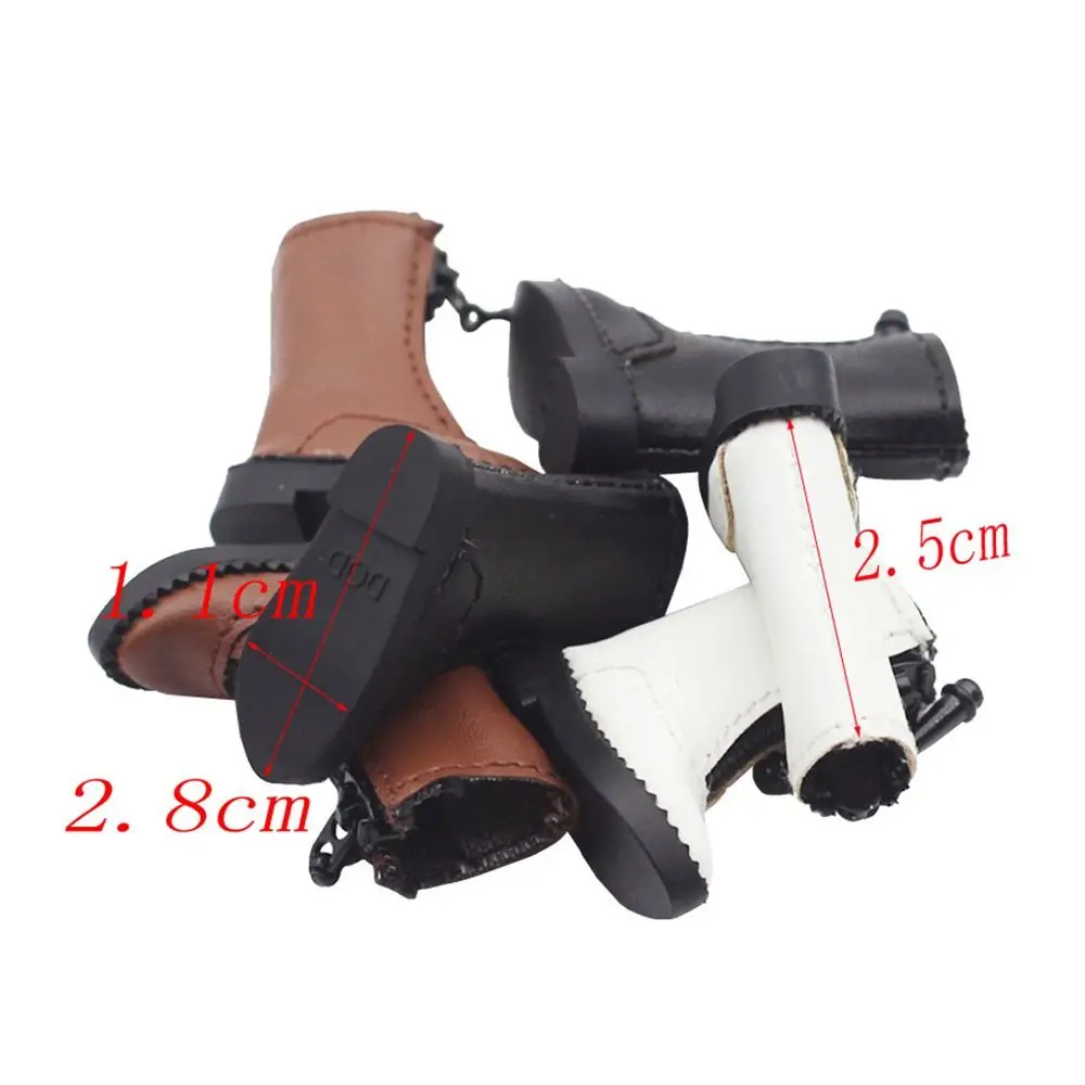Obitsu11 Shoes Fashion Leather Boots Spike Toe Handmade Cowhide Dolls Shoes for 1/11 OB11 GSCbody9 Dolls Accessories Kids Toys