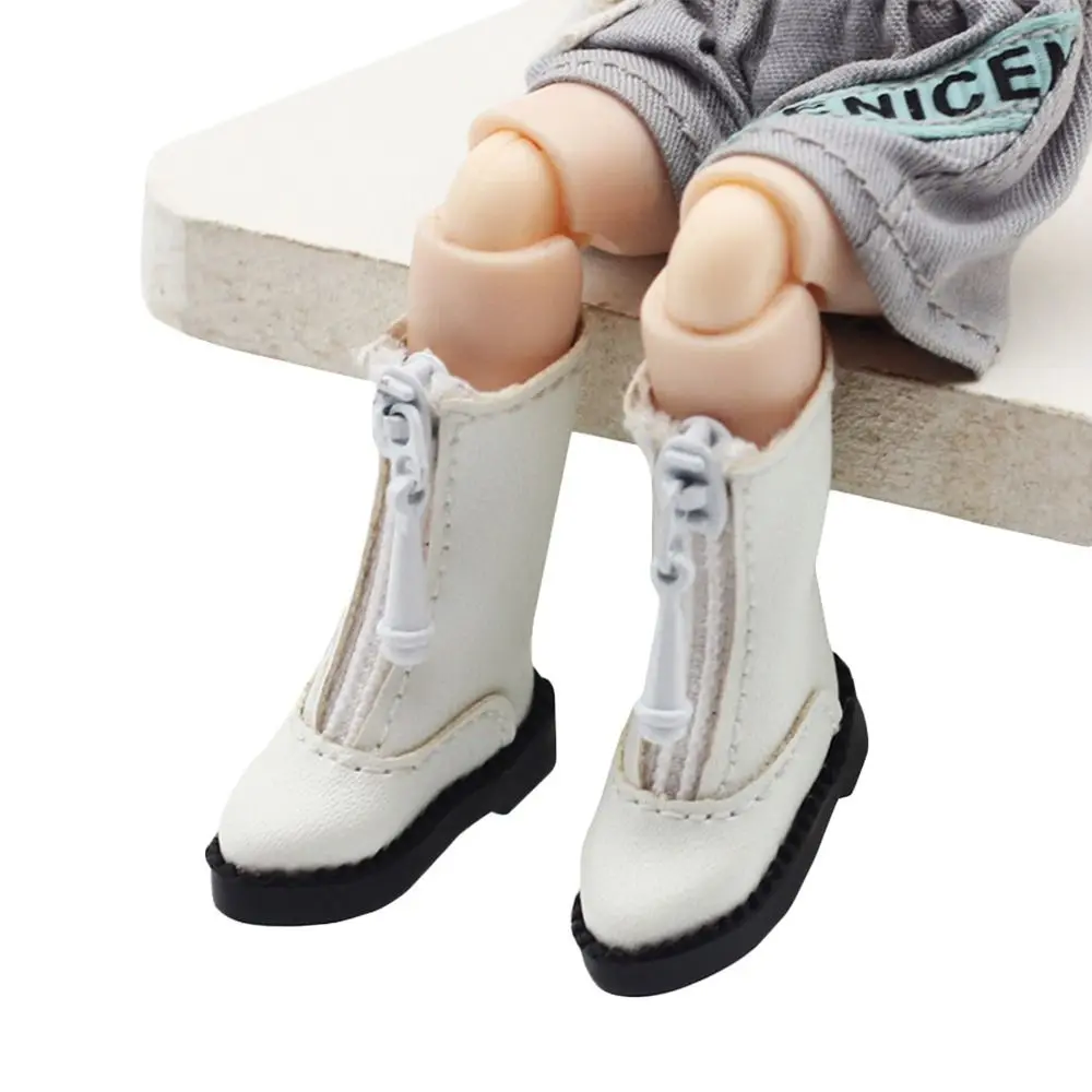 Obitsu11 Shoes Fashion Leather Boots Spike Toe Handmade Cowhide Dolls Shoes for 1/11 OB11 GSCbody9 Dolls Accessories Kids Toys