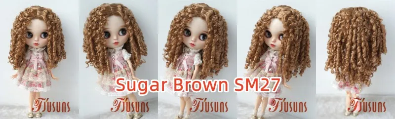 JD073 QBaby Eldorado Parting Long Curly Synthetic Mohair BJD Wig 9-10' 10-11” 11-12“ Pullip Blythes 18' AG Doll Accessies