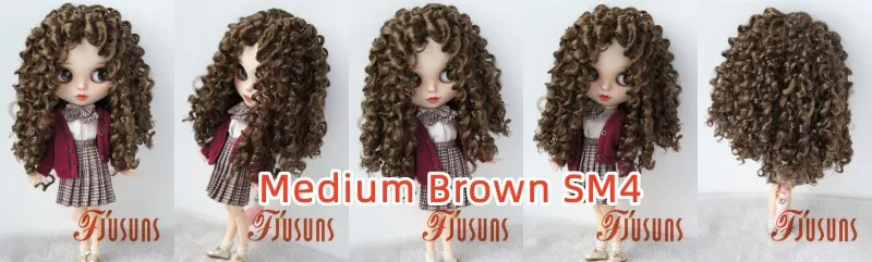 JD073 QBaby Eldorado Parting Long Curly Synthetic Mohair BJD Wig 9-10' 10-11” 11-12“ Pullip Blythes 18' AG Doll Accessies