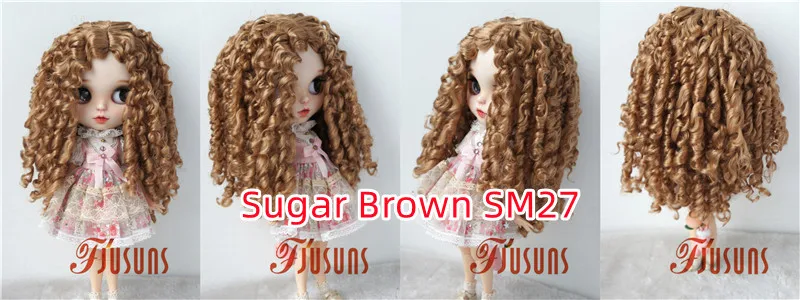 JD073 QBaby Eldorado Parting Long Curly Synthetic Mohair BJD Wig 9-10' 10-11” 11-12“ Pullip Blythes 18' AG Doll Accessies