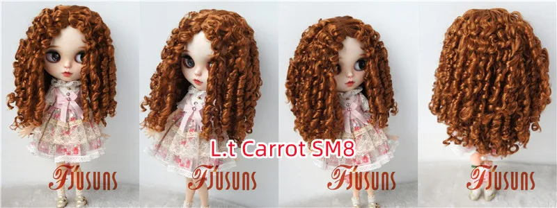 JD073 QBaby Eldorado Parting Long Curly Synthetic Mohair BJD Wig 9-10' 10-11” 11-12“ Pullip Blythes 18' AG Doll Accessies