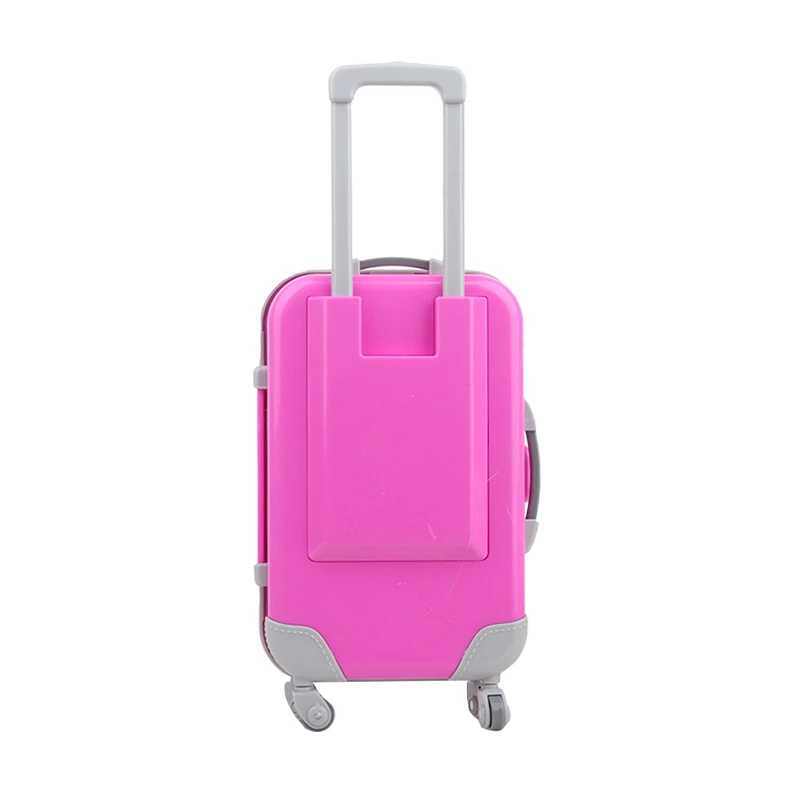 Fashion Doll Accessories Clothes Travel PU Suitcases For 18'' American Toys For Girl's Gift Mini Camera,43 cm Reborn Dolls