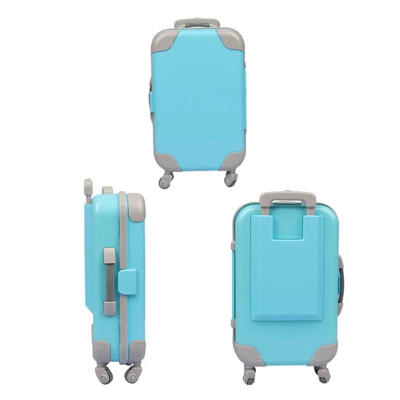 Fashion Doll Accessories Clothes Travel PU Suitcases For 18'' American Toys For Girl's Gift Mini Camera,43 cm Reborn Dolls