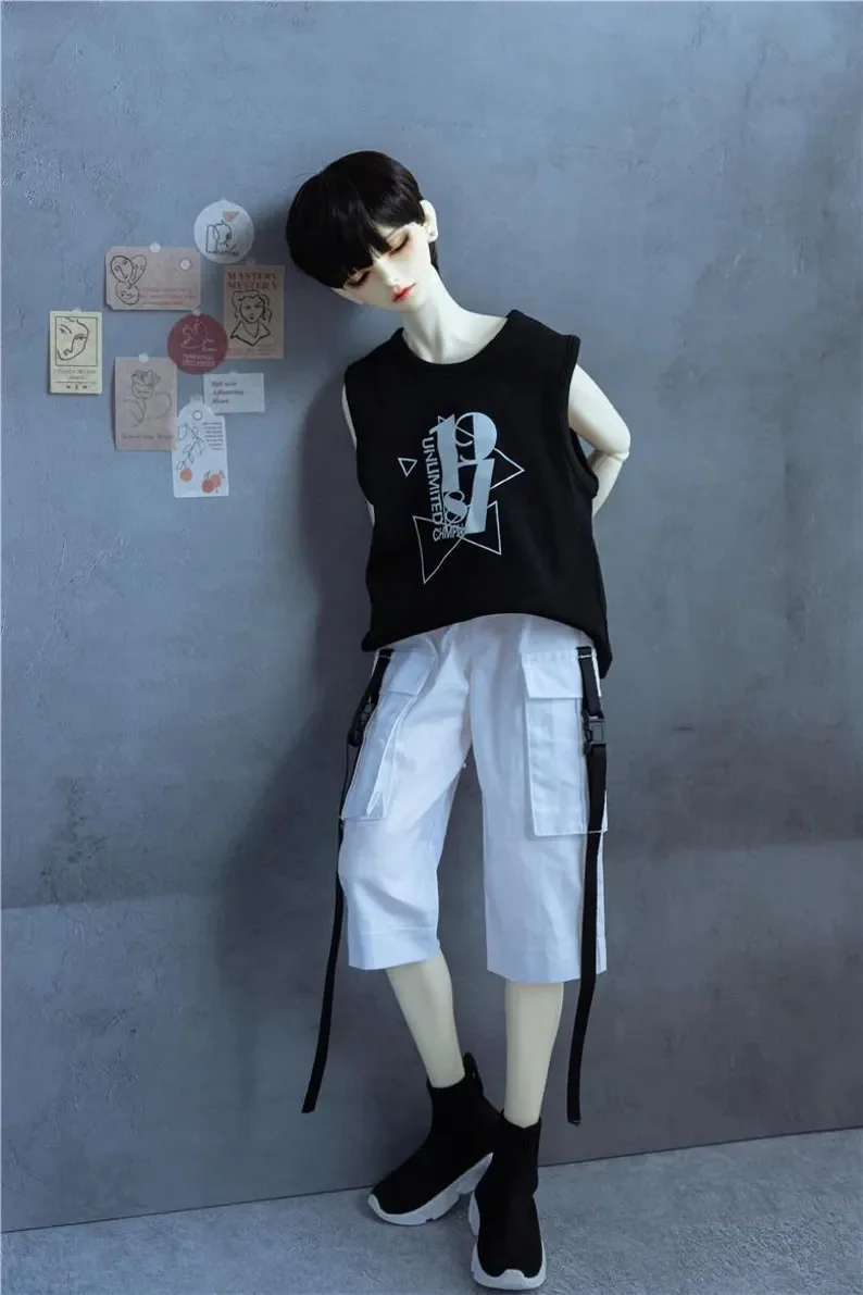 BJD Doll Clothes Black Cargo Pants 70cm 1/4 1/3 In Stock SD17 Boys Handsome Toys Daily Dance Sports Shorts BJD Doll Accessories