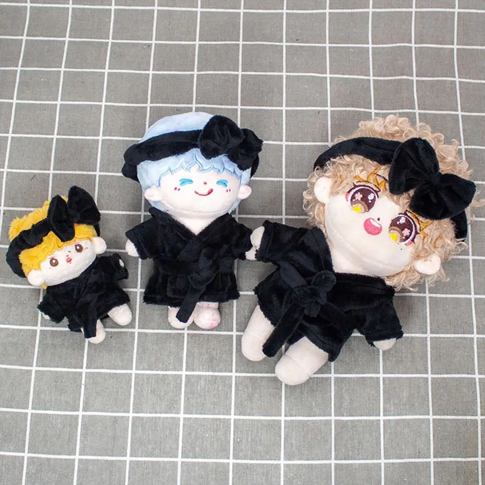 1Set New Cute 10/15/20cm Doll Velvet Pajamas Clothes with Headband For 1/12 BJD DIY Doll Sleep Clothes Bathrobe Accessories