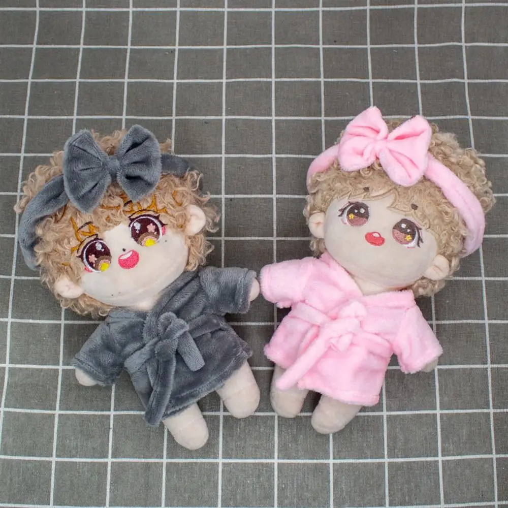 1Set New Cute 10/15/20cm Doll Velvet Pajamas Clothes with Headband For 1/12 BJD DIY Doll Sleep Clothes Bathrobe Accessories