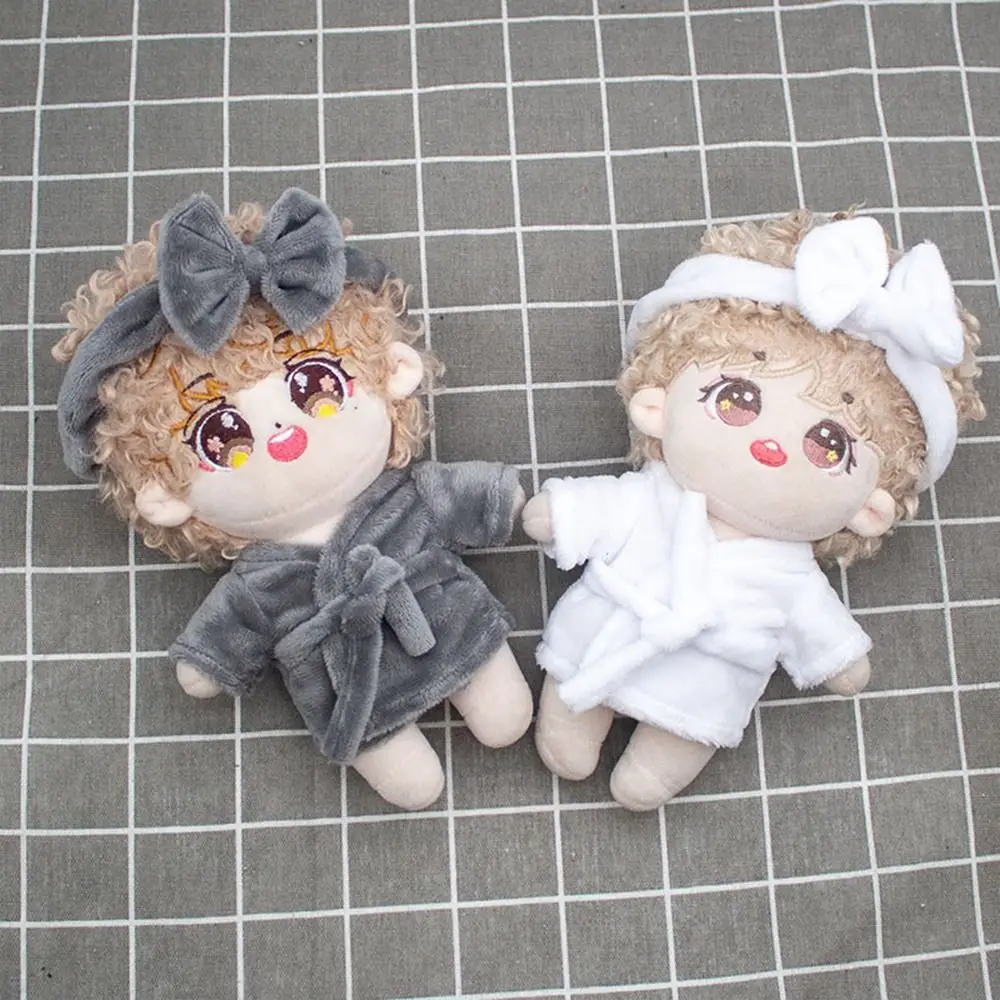 1Set New Cute 10/15/20cm Doll Velvet Pajamas Clothes with Headband For 1/12 BJD DIY Doll Sleep Clothes Bathrobe Accessories