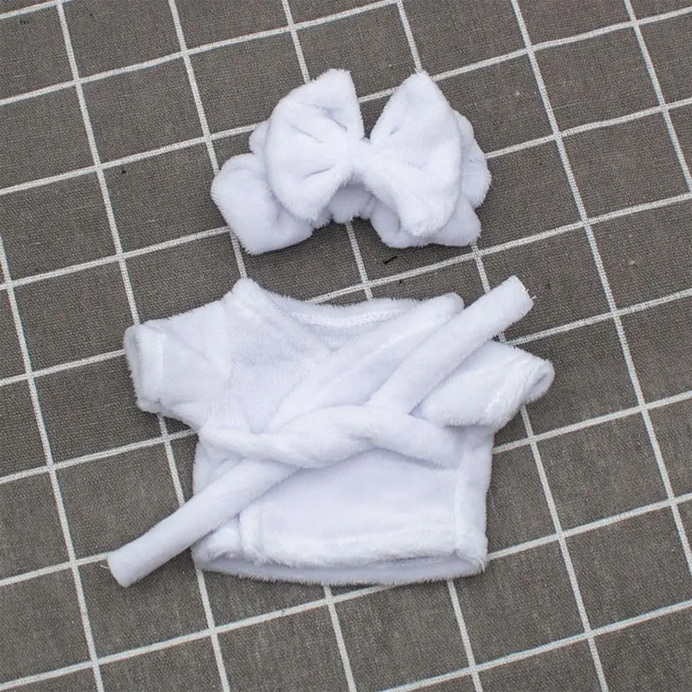1Set New Cute 10/15/20cm Doll Velvet Pajamas Clothes with Headband For 1/12 BJD DIY Doll Sleep Clothes Bathrobe Accessories