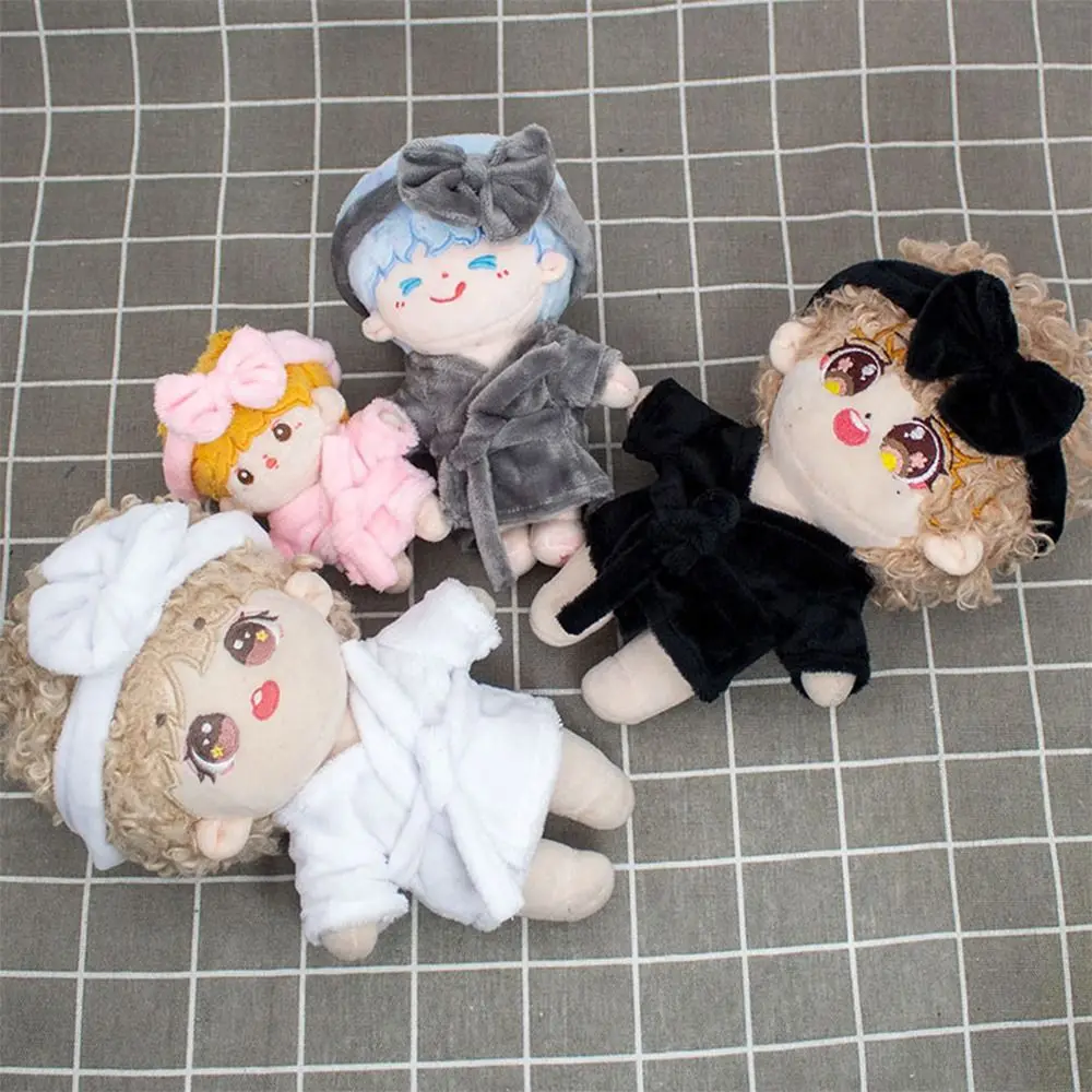 1Set New Cute 10/15/20cm Doll Velvet Pajamas Clothes with Headband For 1/12 BJD DIY Doll Sleep Clothes Bathrobe Accessories