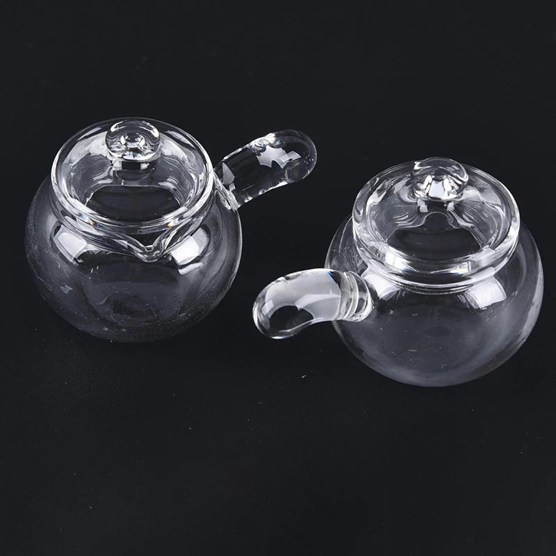 1PCS Dollhouse Cute Miniature Glass Milk Pot Fruit Juice Pot Kettle Model Toys DIY Decoration Charm Toy