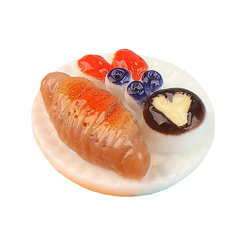 6pcs Dollhouse Kitchen Accessories Mini food toys props model 1:12 doll house accessories mini cake Dim sum tray supermarket toy