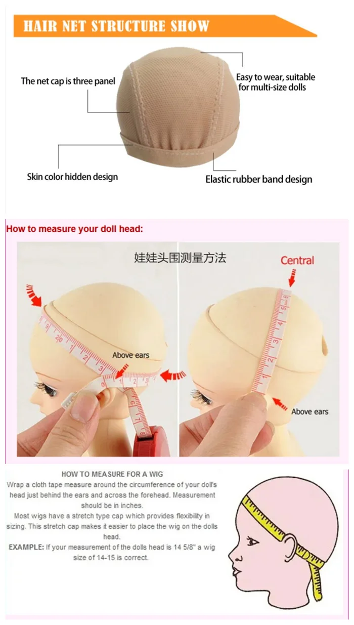 JD729 Newly Cute Twin Buns BJD Synthetic Mohair Wig For SD Blythes Doll Hair 1/3 Accessories