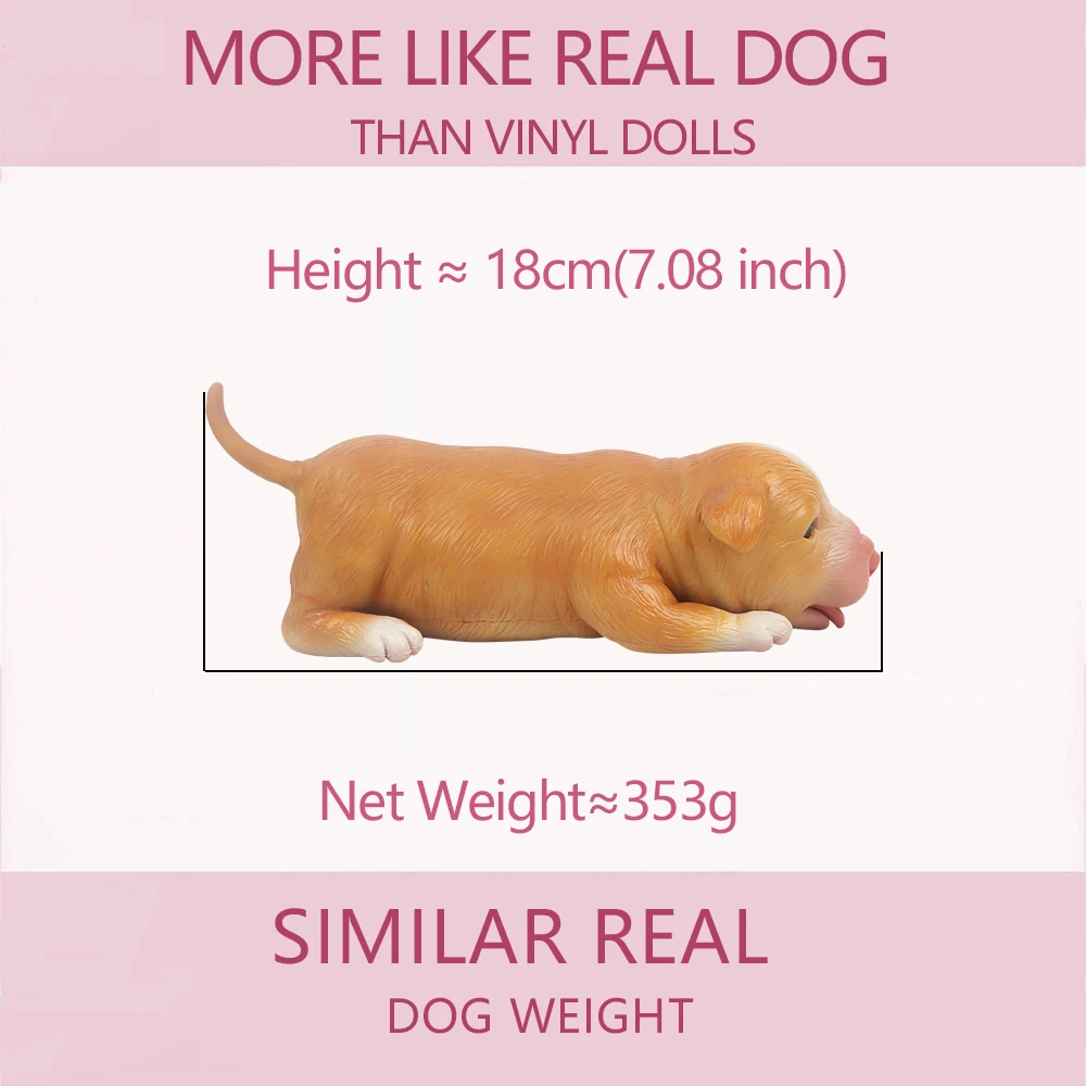 IVITA 18CM 100% Full Silicone Reborn Dog Doll with Eye Soft Silicone Realistic Collectible Art Toys for Children Christmas Gift