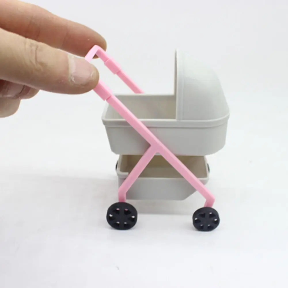 1:12 Baby Stroller Miniature Simulation Baby Bassinet Cart Micro Models DIY Scene Model Dollhouse Decor Doll House Accessories