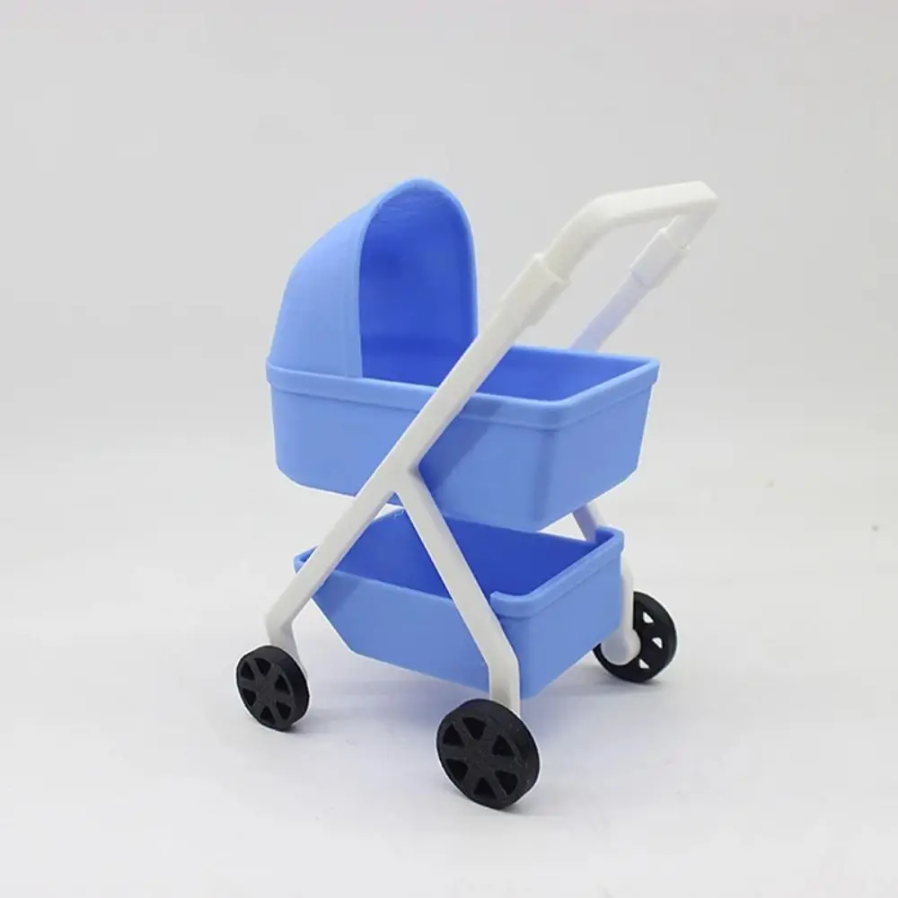 1:12 Baby Stroller Miniature Simulation Baby Bassinet Cart Micro Models DIY Scene Model Dollhouse Decor Doll House Accessories